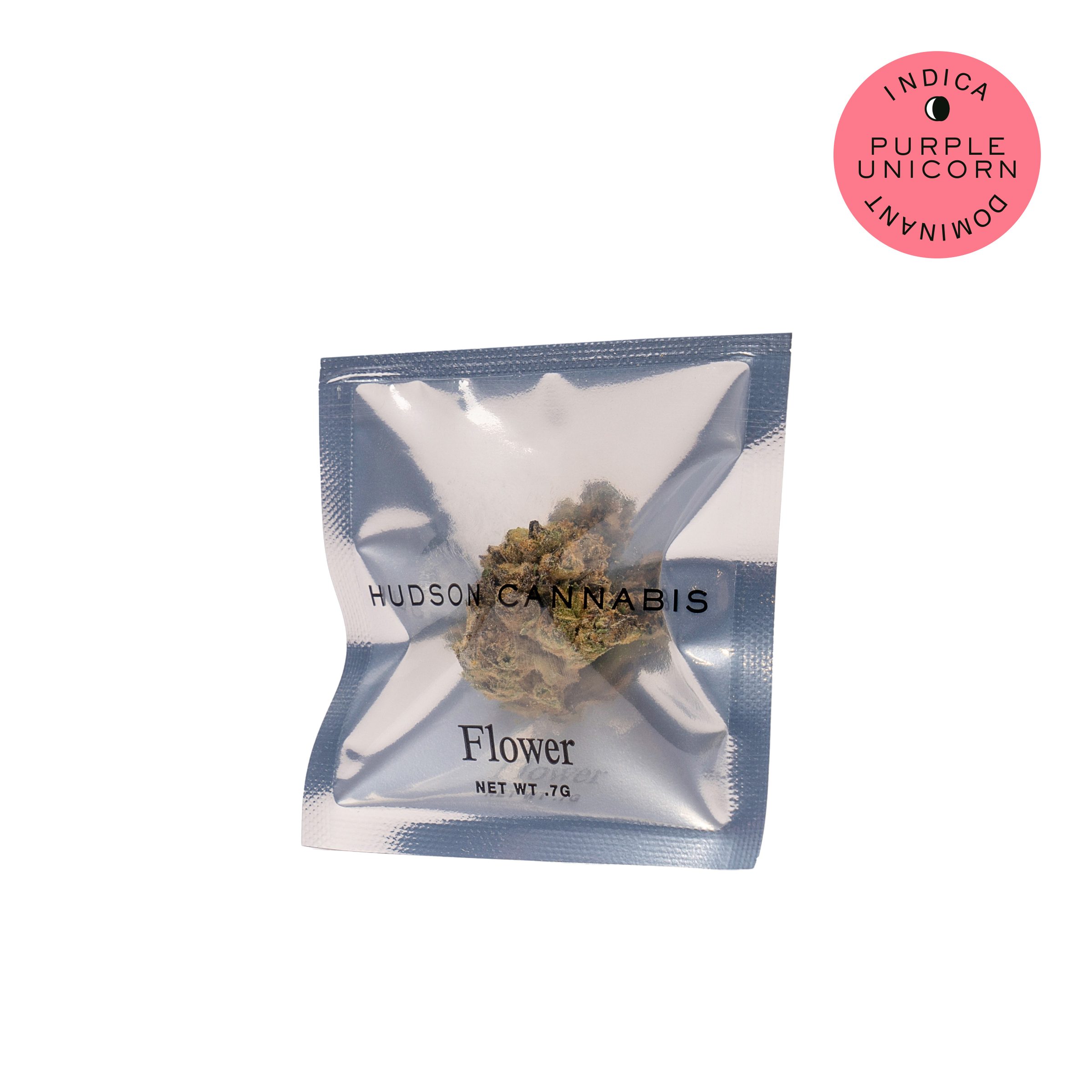 Dime pouch, clear front, product visible