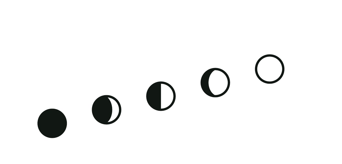 Moon phase icon set — five states