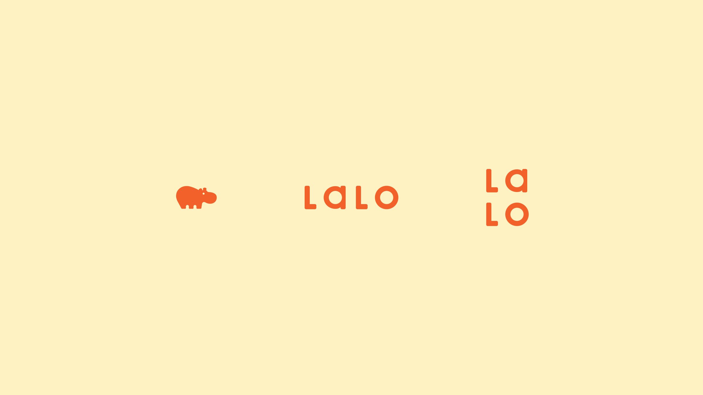 Wordmark and animal mark, coral on butter